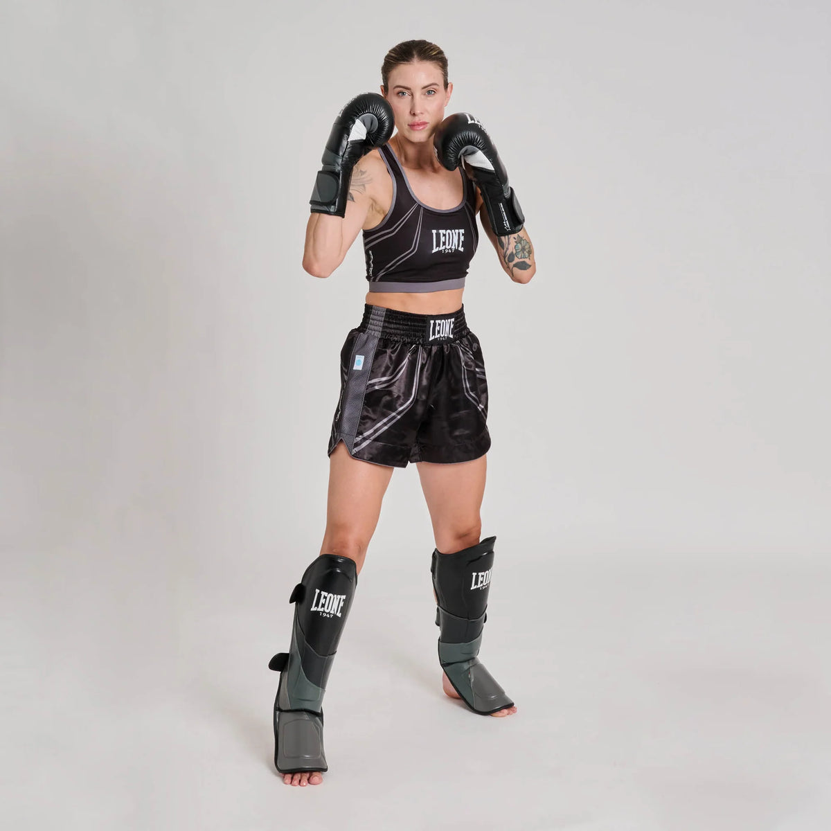 Leone 1947 AB993 WAKO Sports Bra With Hard Protection Black