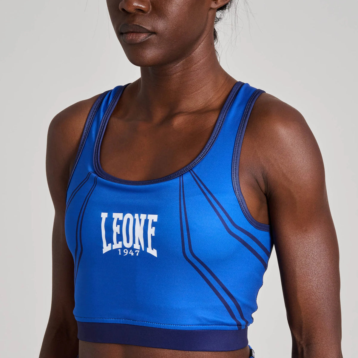 Leone 1947 AB993 WAKO Sports Bra With Hard Protection Blue