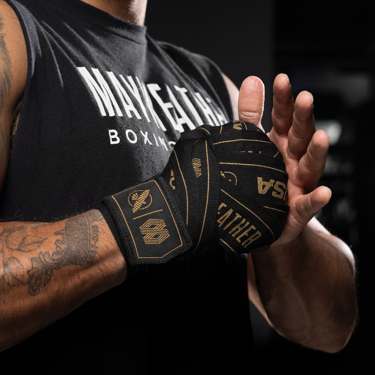 Hayabusa Mayweather 180" Stretch Black Bandaže