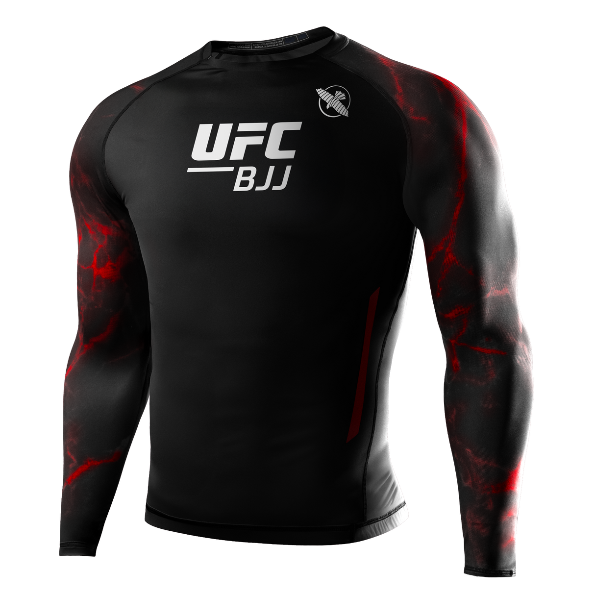 Hayabusa UFC BJJ Black/Red Rashguard Dolgi Rokavi