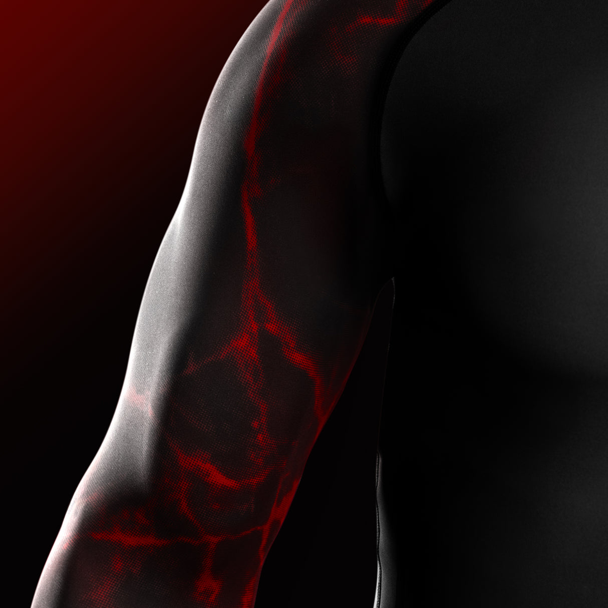 Hayabusa UFC BJJ Black/Red Rashguard Dolgi Rokavi