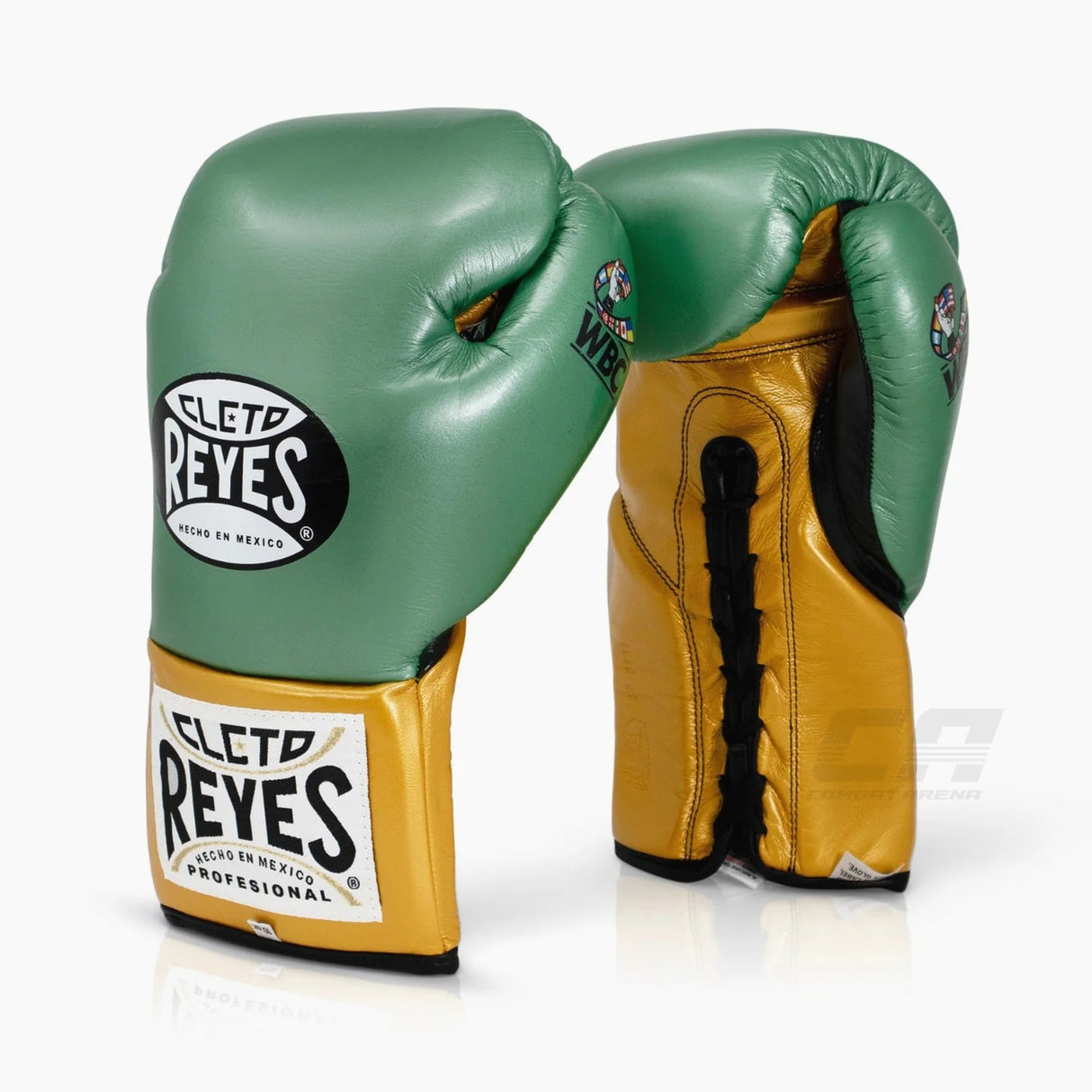 Cleto Reyes Official WBC Green/Gold Rokavice Za Boks Na Vezalke