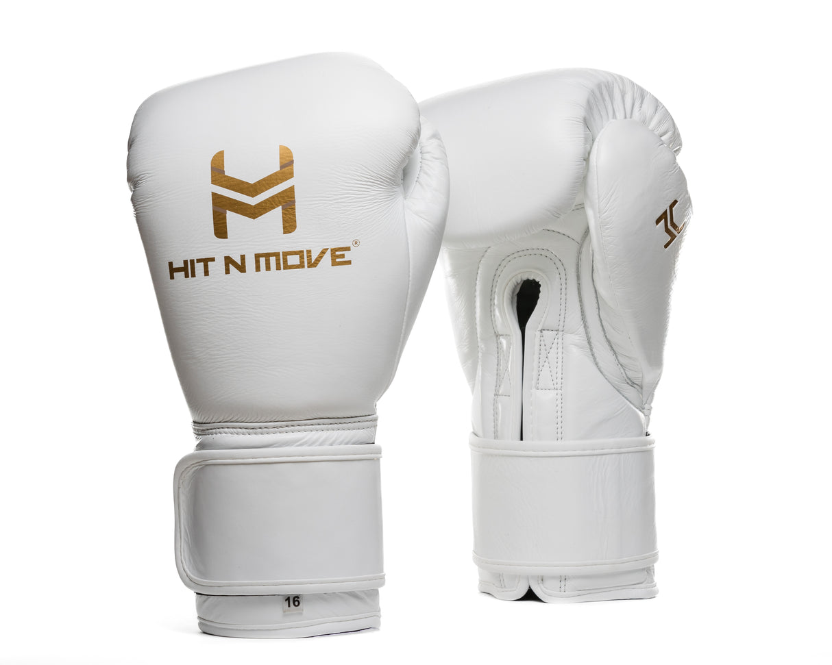 Hit N Move All Day Pro Grip Plus Agility rukavice za boks (na čičak) - Plain White