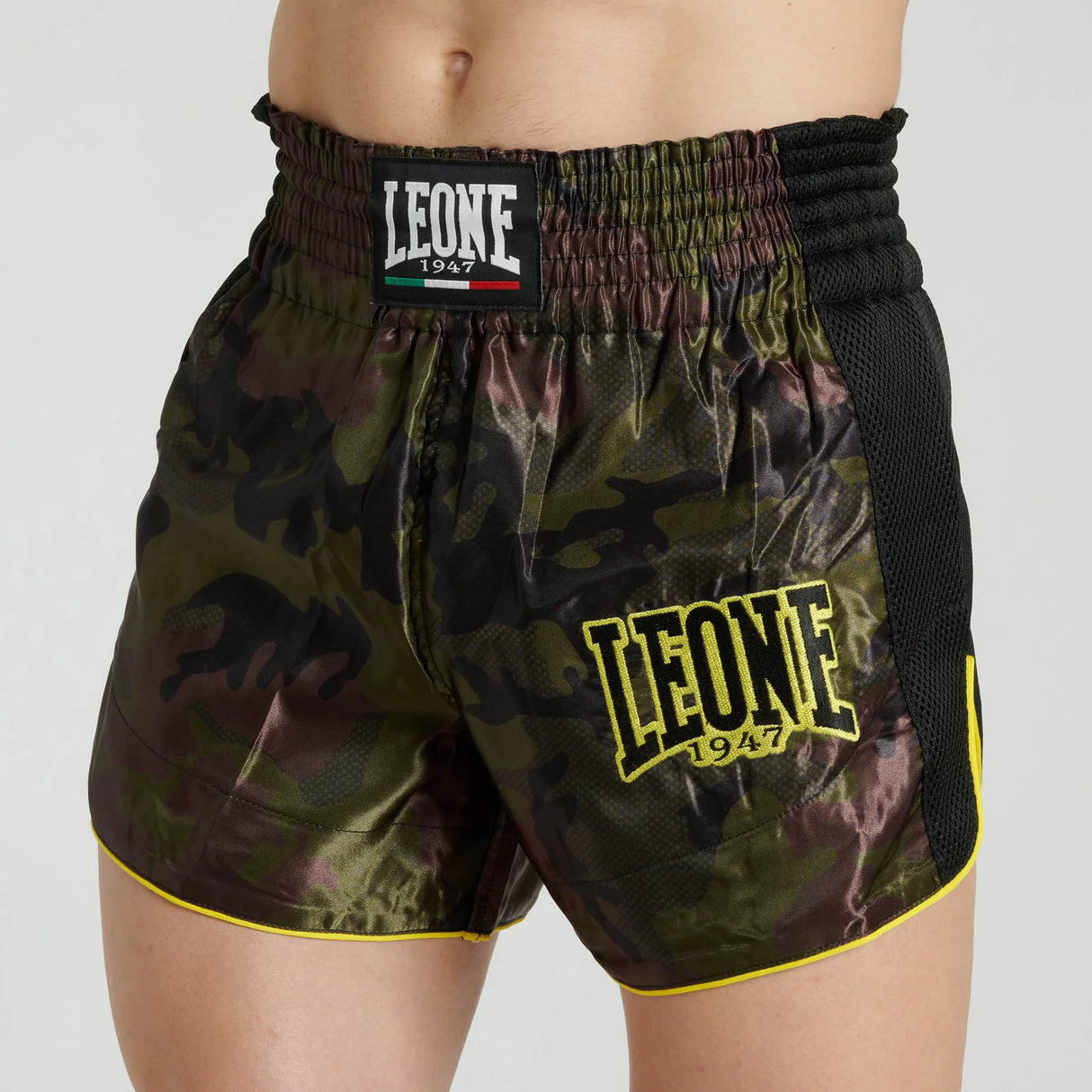 Leone 1947 Camo Fight AB880 Green hlačke za tajski boks