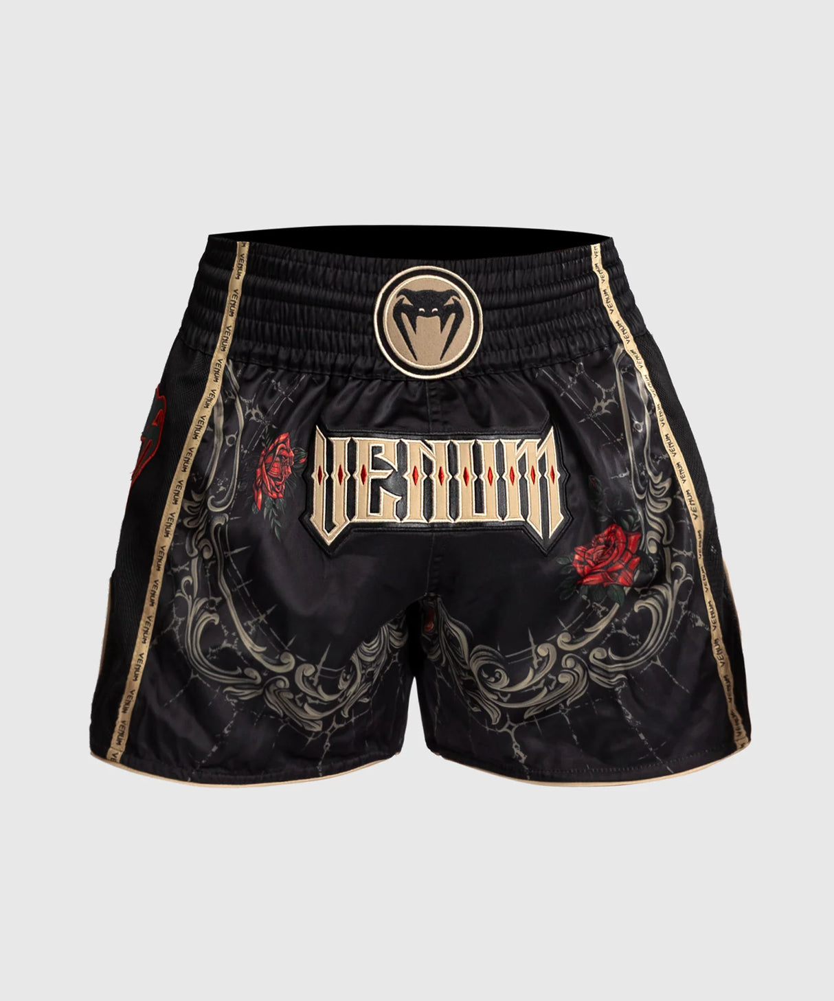 Venum Santa Muerte 5.0 Deep Black/Gold Hlačke Za Tajski Boks