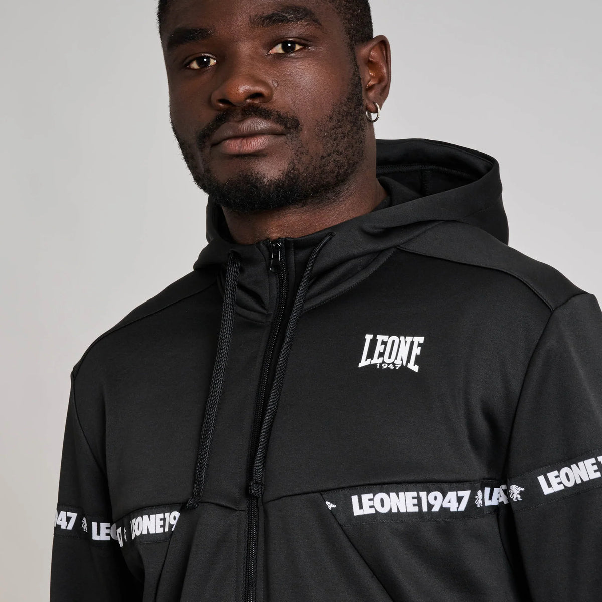 Leone 1947 ABX220 Tape 47 Black Hooded Sweatshirt