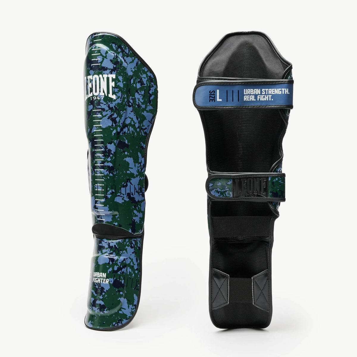 Leone 1947 PT118 Urban Fighter Blue/Green Camo Shinguards