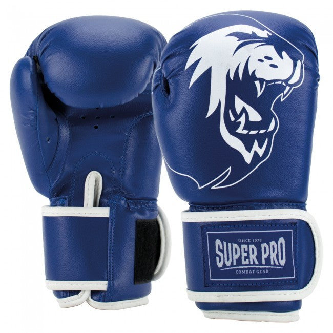 Kids Super Pro Combat Gear Talent Blue/White Gloves