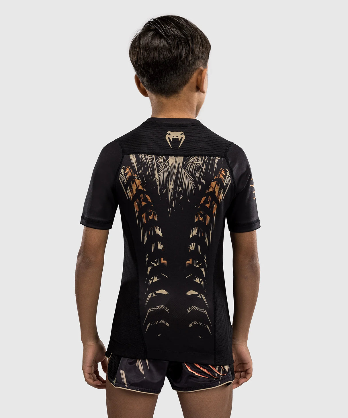 Venum Tiger Black/Neon Orange Otroški Rashguard Kratki Rokavi