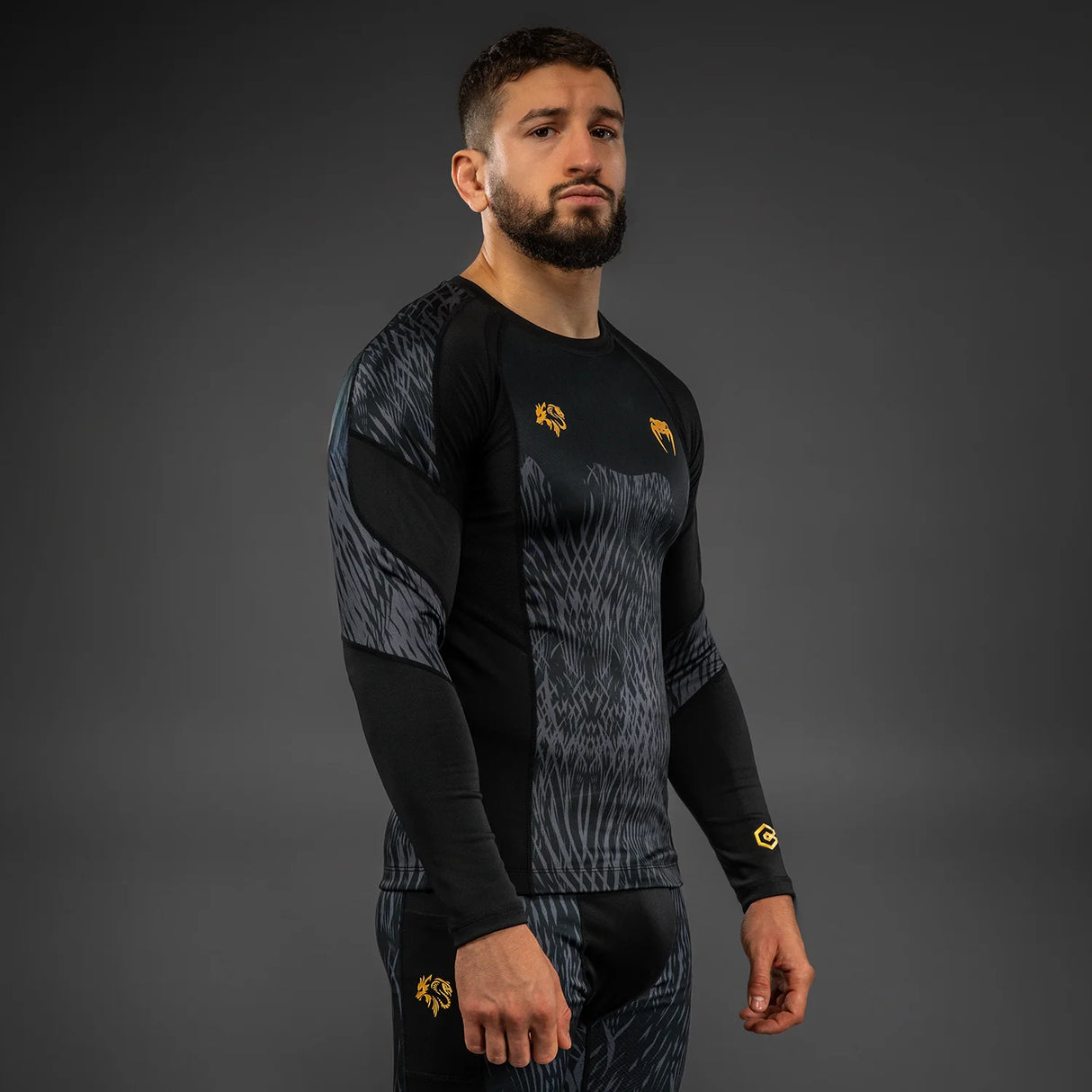 Venum x Chimaev Black/Grey Rashguard dolgi rokavi