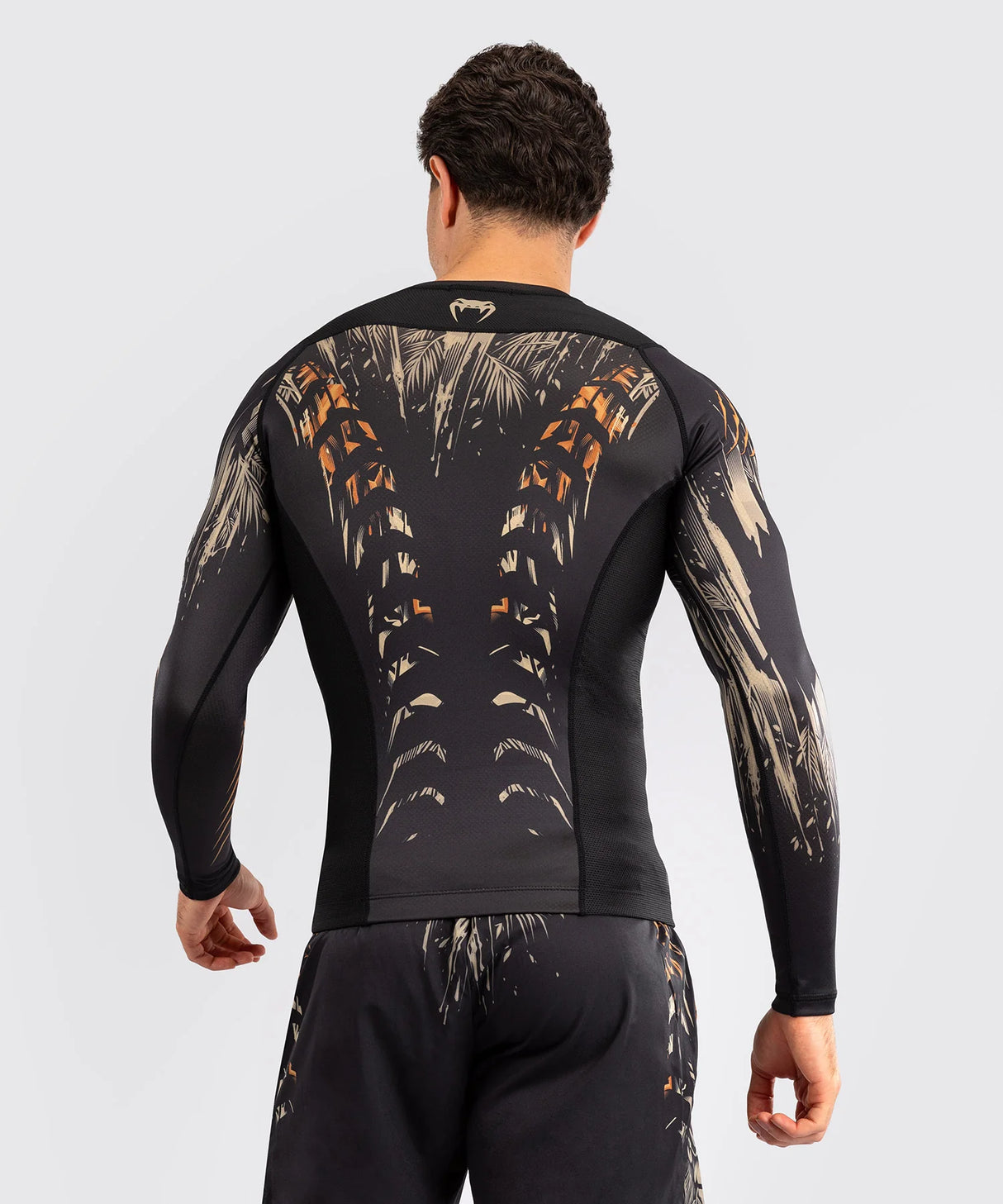 Venum Tiger Black/Neon Orange Rashguard Dolgi Rokavi