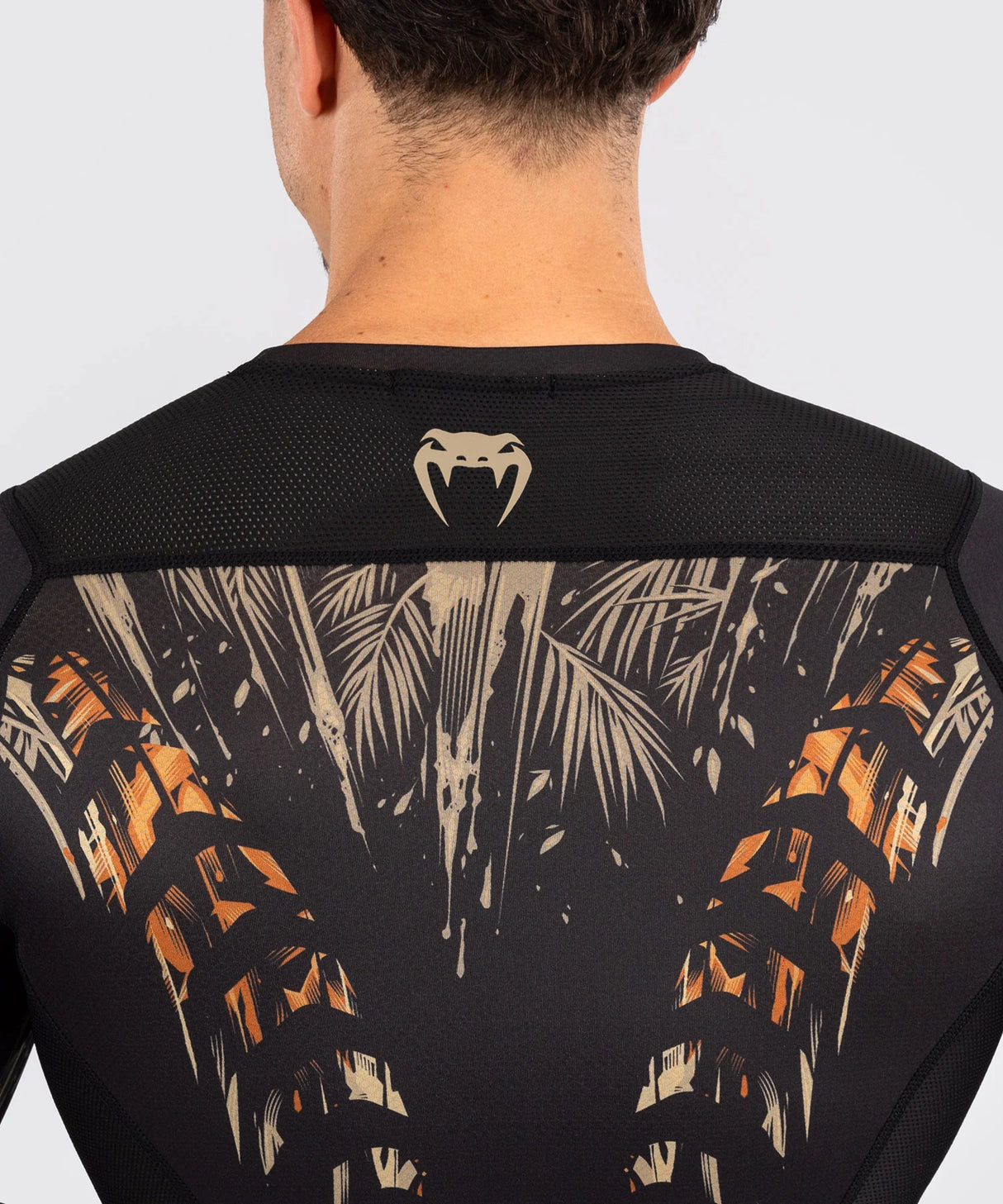Venum Tiger Black/Neon Orange Rashguard Dolgi Rokavi