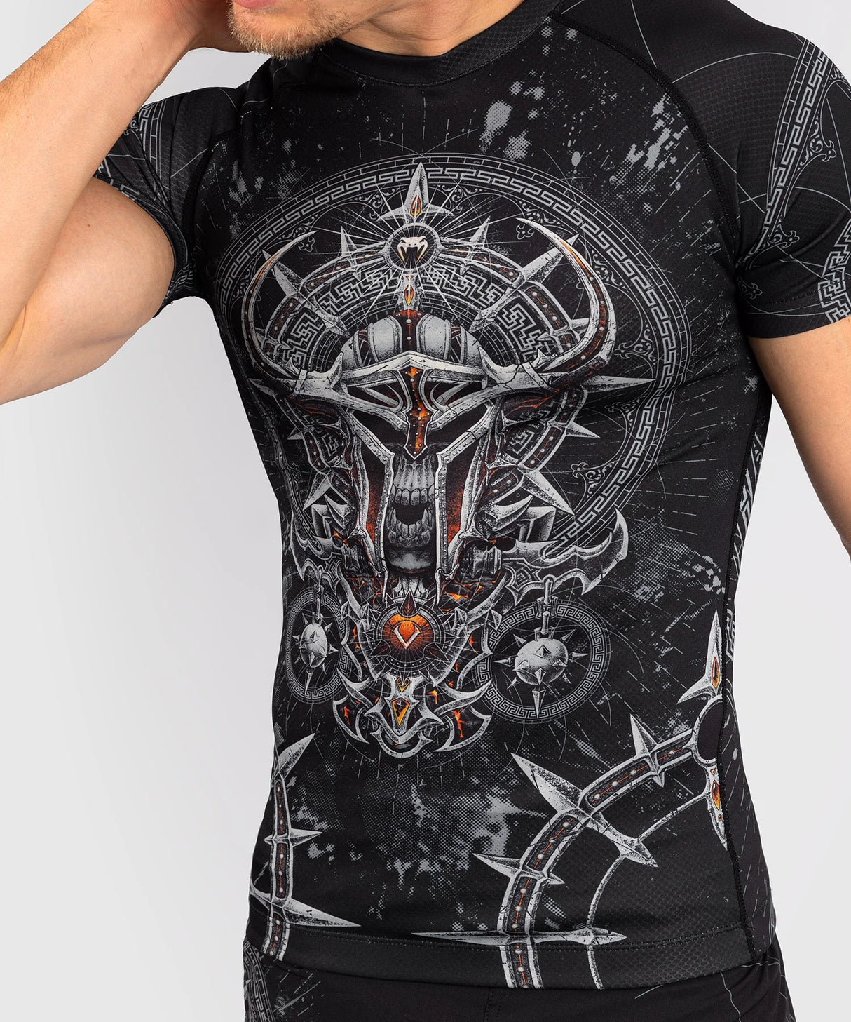 Venum Gladiator 5.0 Black/Silver Rashguard Kratki Rokavi