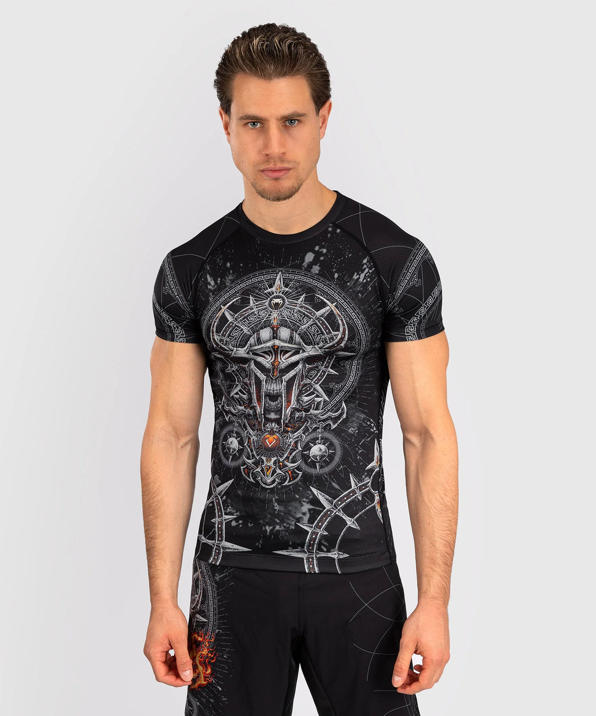 Venum Gladiator 5.0 Black/Silver Rashguard Kratki Rokavi