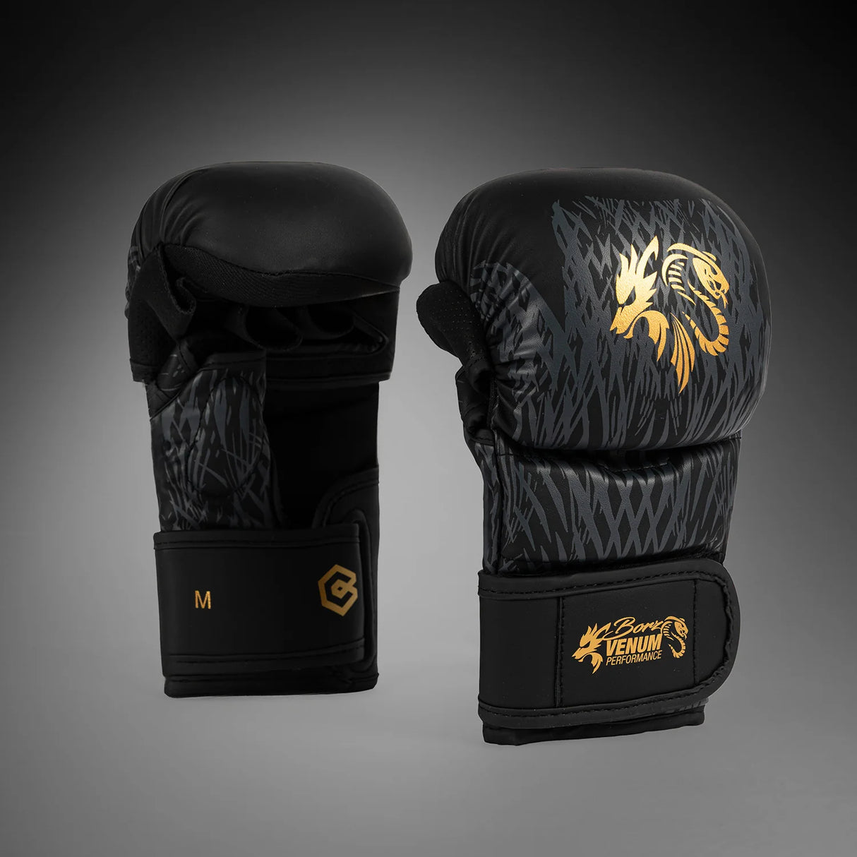 Venum x Chimaev Black/Gold MMA sparing rukavice