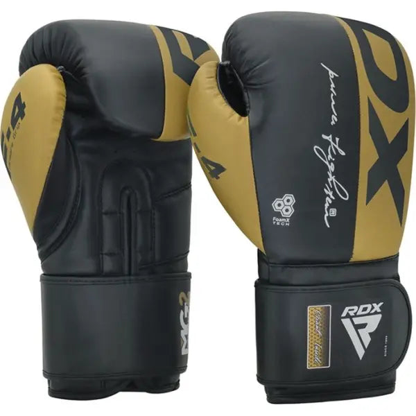 RDX F4 Black/Golden Boxing Gloves