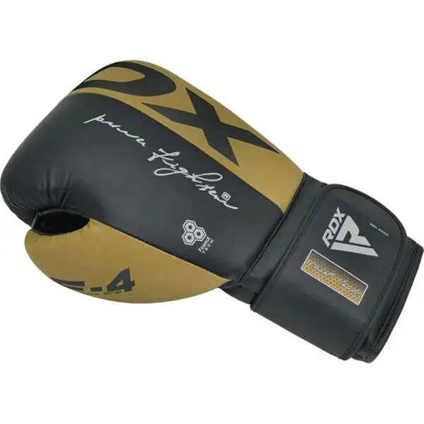 RDX F4 Black/Golden Boxing Gloves