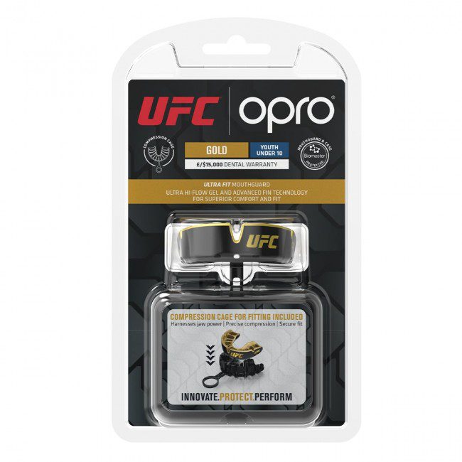 OPRO UFC GOLD Edition V2 Black Black/Gold ščitnik za zobe