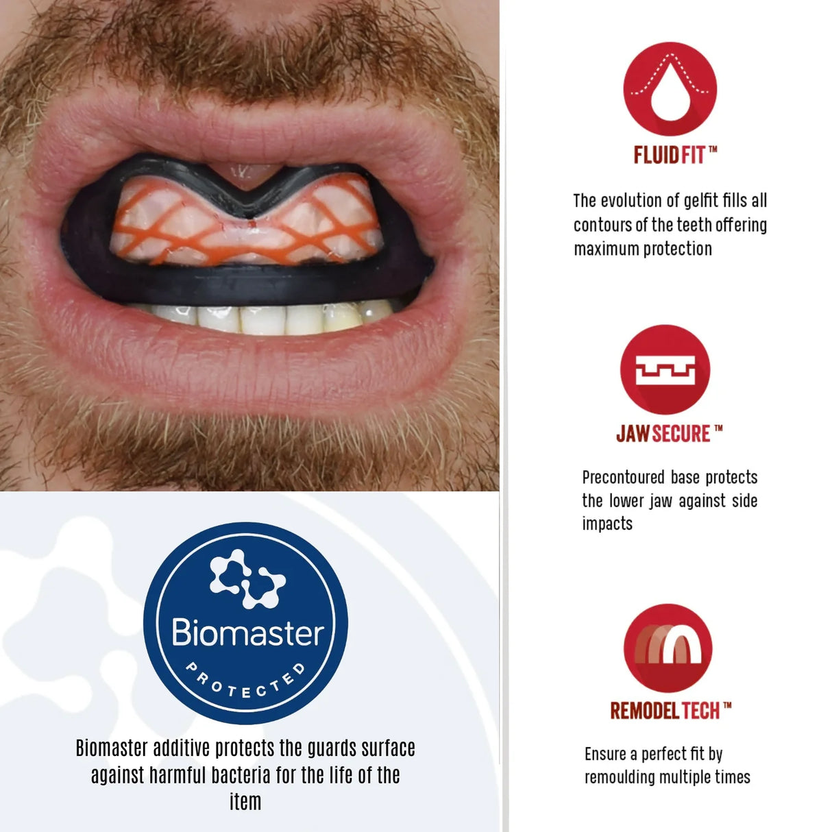 SAFEJAWZ Nitro Series Black&Red Štitnik Za Zube