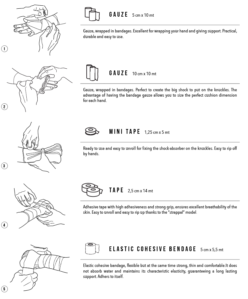 Leone 1947 PR300 Komplet profesionalnih bandaž za borbo