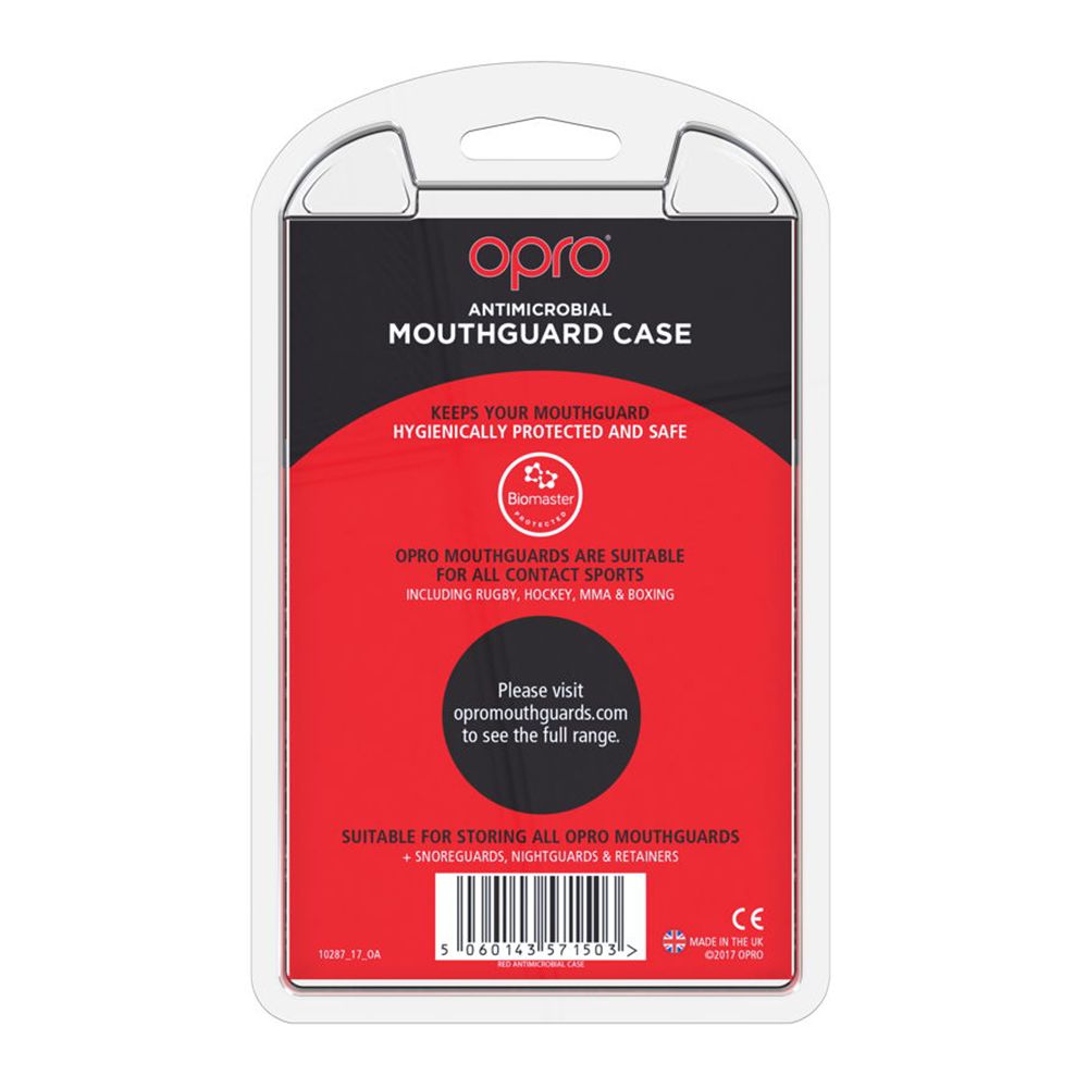 Opro Antimicrobial Red škatlica za ščitnik za zobe
