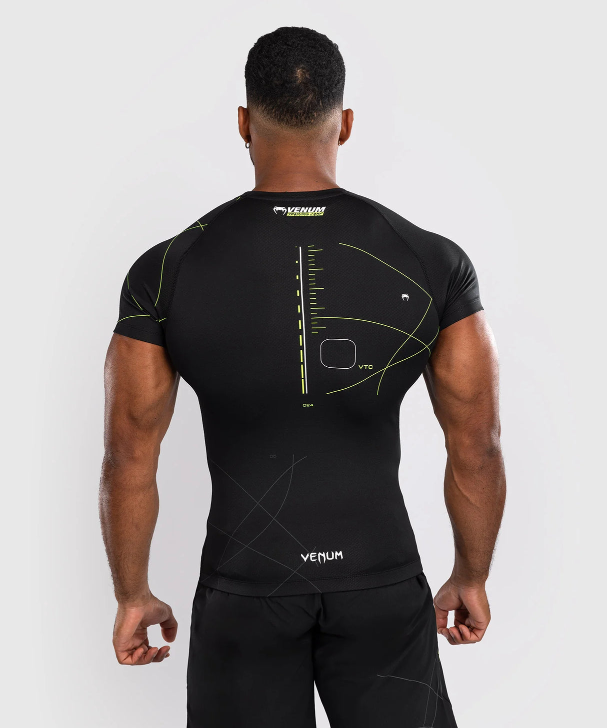 Venum Training Camp 4.0 Black/Neo Green Rashguard Kratki Rokavi