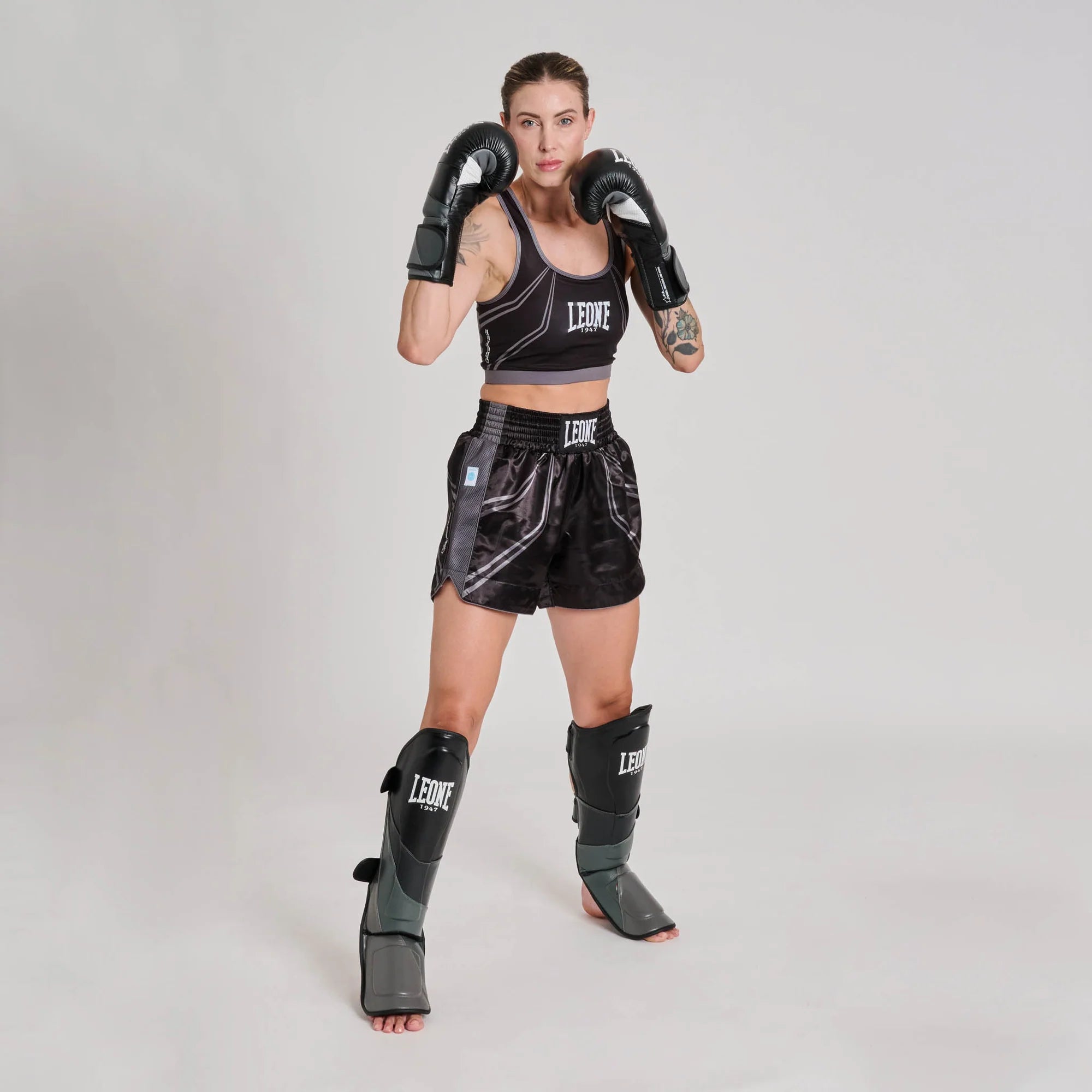 Leone 1947 AB993 WAKO Sports Bra With Hard Protection Black