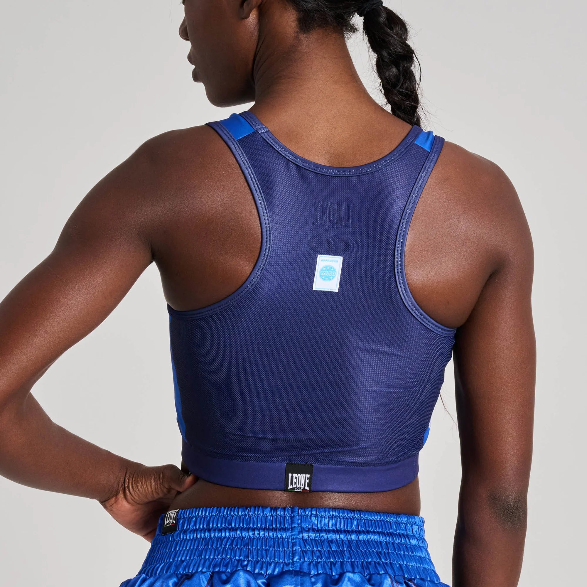 Leone 1947 AB993 WAKO Sports Bra With Hard Protection Blue