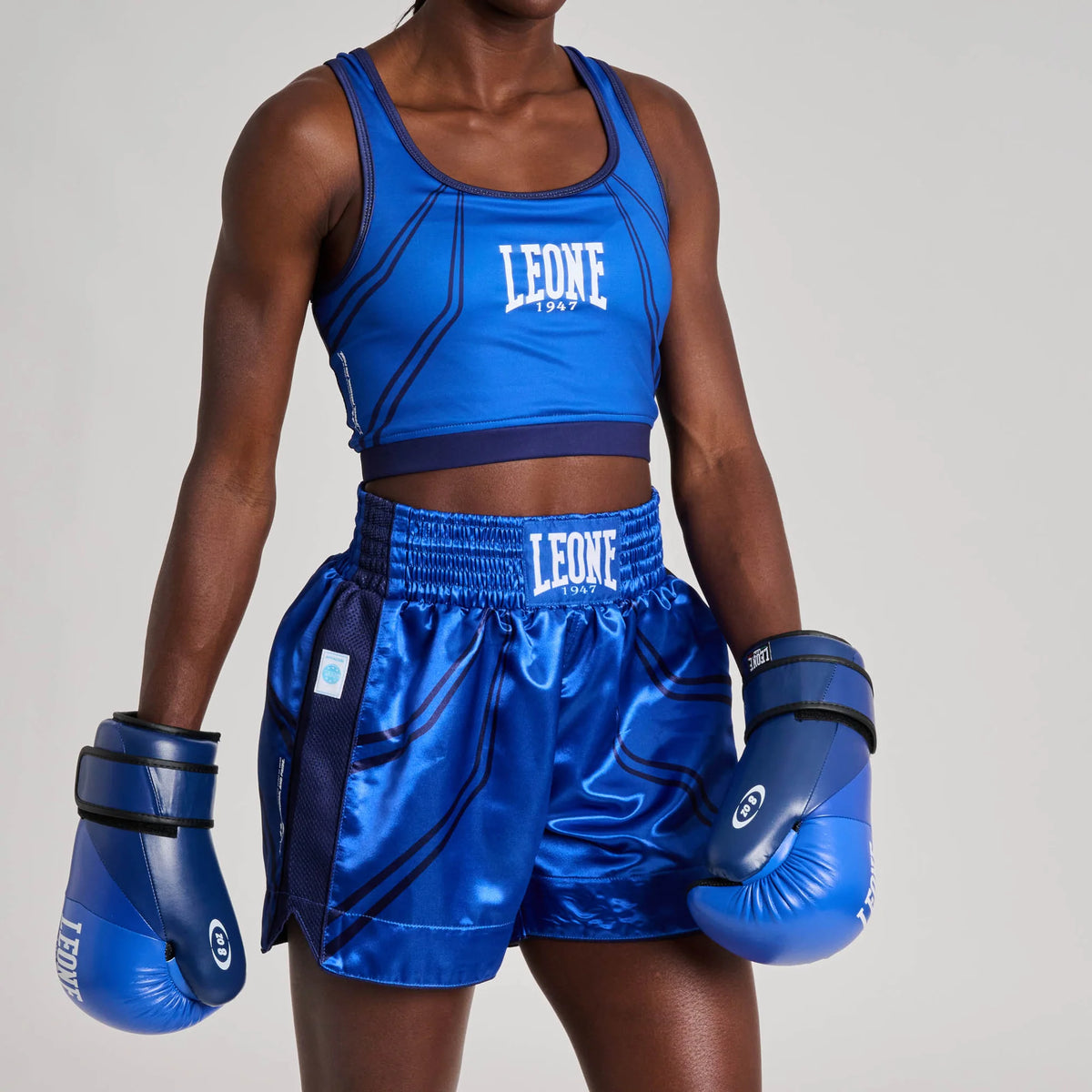 Leone 1947 AB993 WAKO Sports Bra With Hard Protection Blue