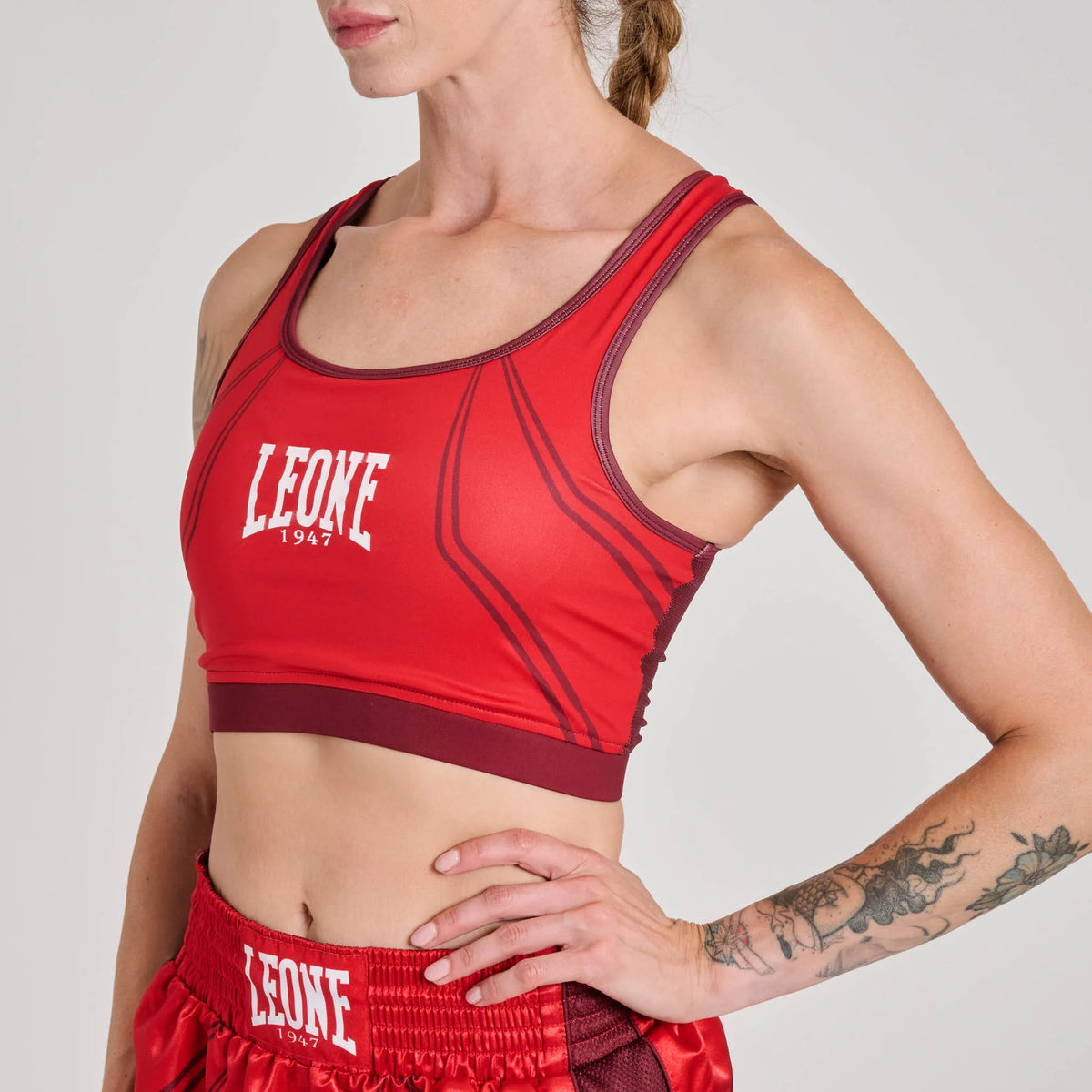 Leone 1947 AB993 WAKO Sports Bra With Hard Protection Red