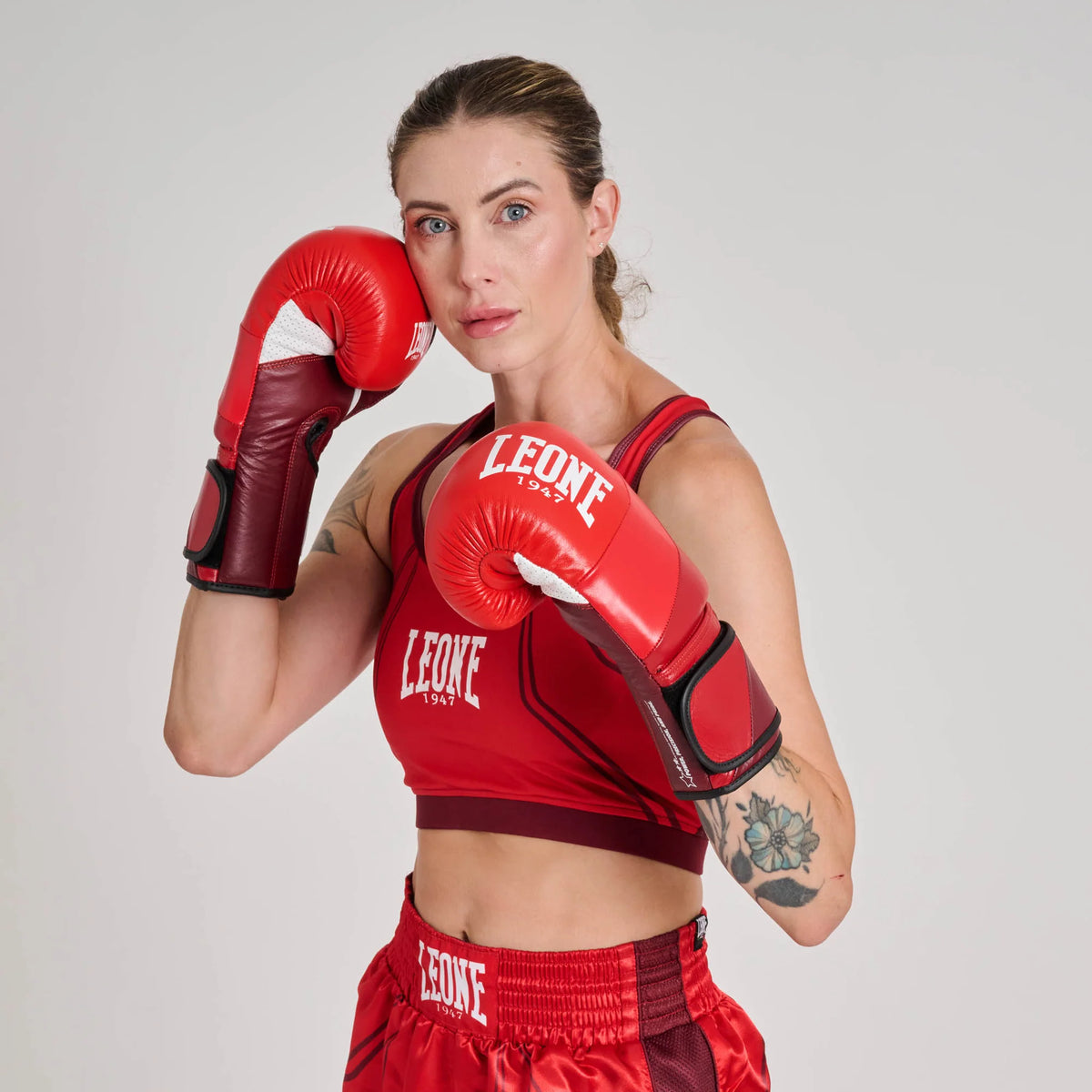Leone 1947 AB993 WAKO Sports Bra With Hard Protection Red