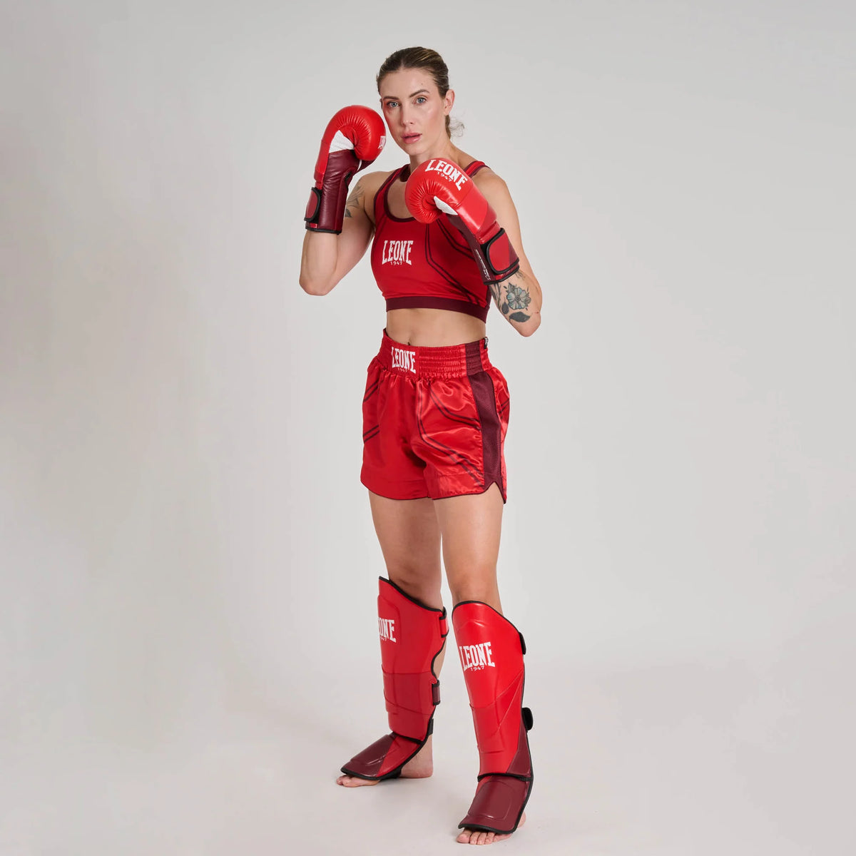 Leone 1947 AB993 WAKO Sports Bra With Hard Protection Red