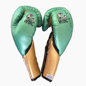 Cleto Reyes Official WBC Green/Gold  Rokavice Za Boks Na Vezalke