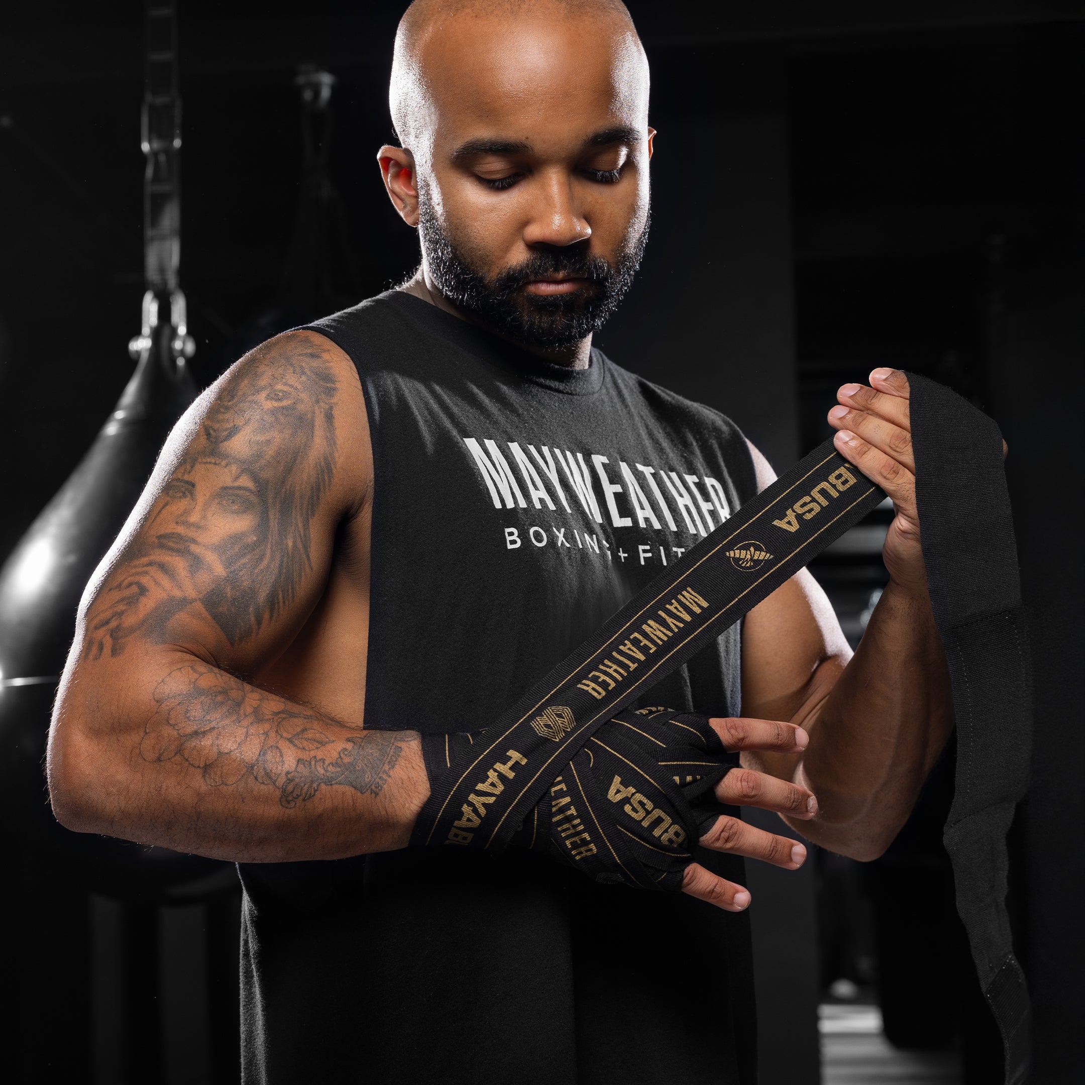 Hayabusa Mayweather 180" Stretch Black Bandaže