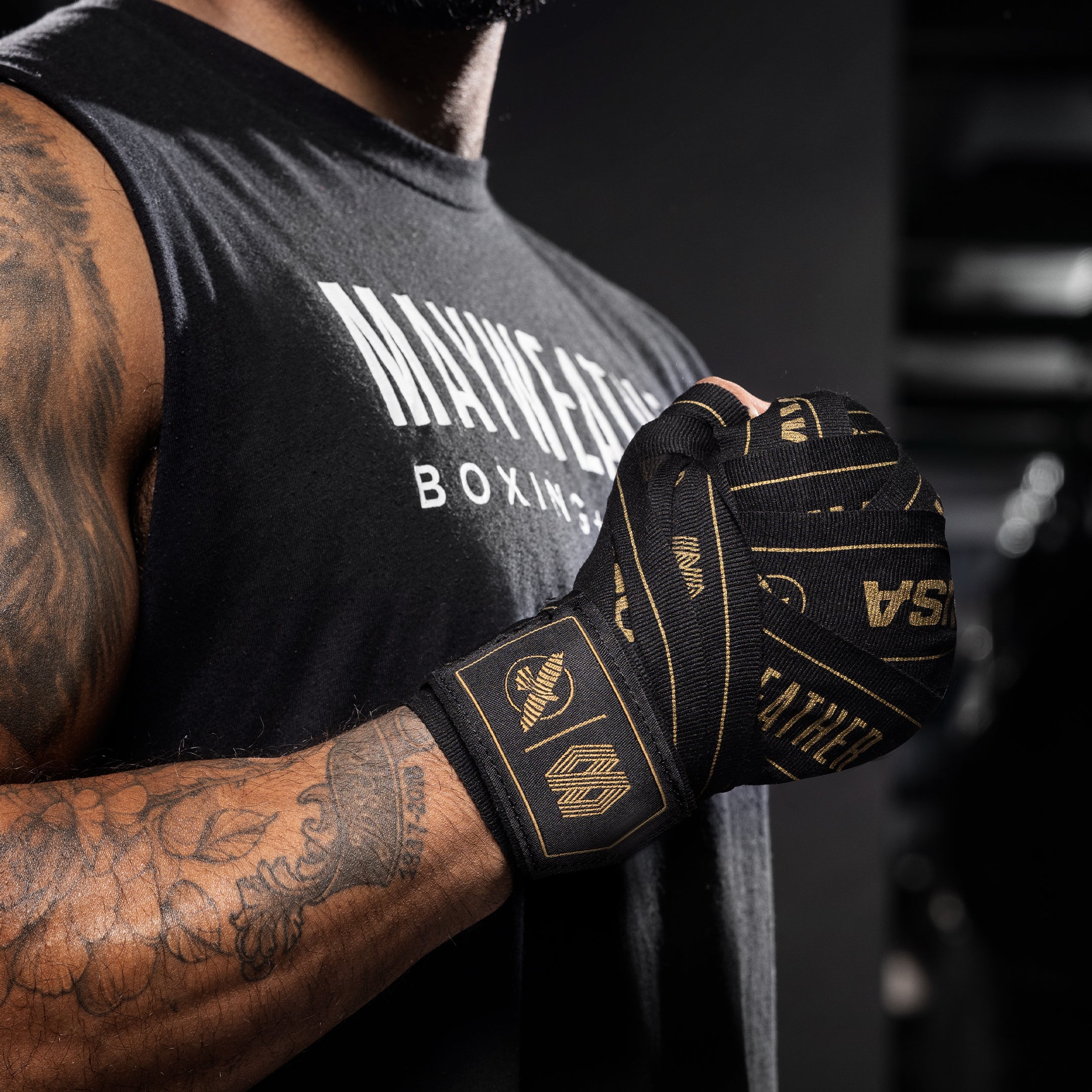 Hayabusa Mayweather 180" Stretch Black Bandaže