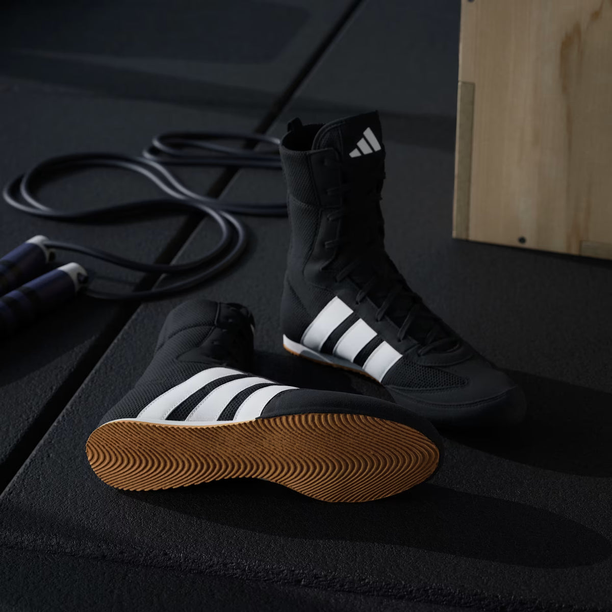 Adidas Box Hog Classic Black boxing shoes