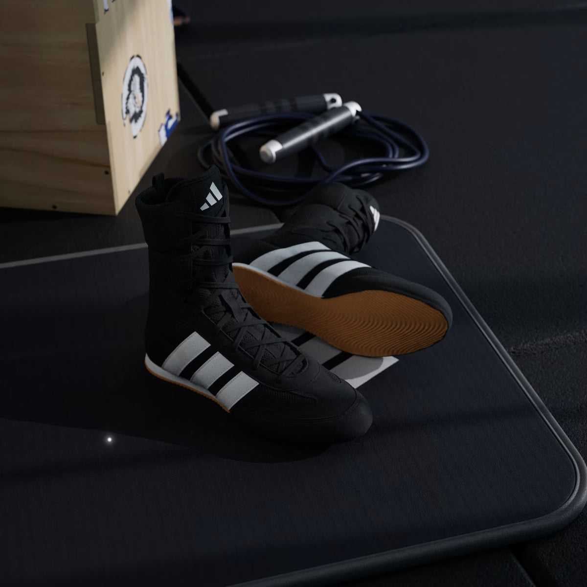 Adidas Box Hog Classic Black boxing shoes