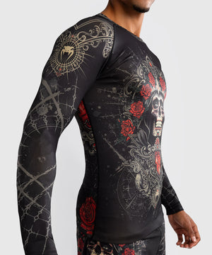 Venum Santa Muerte 5.0 Deep Black/Gold Rashguard Dolgi Rokavi