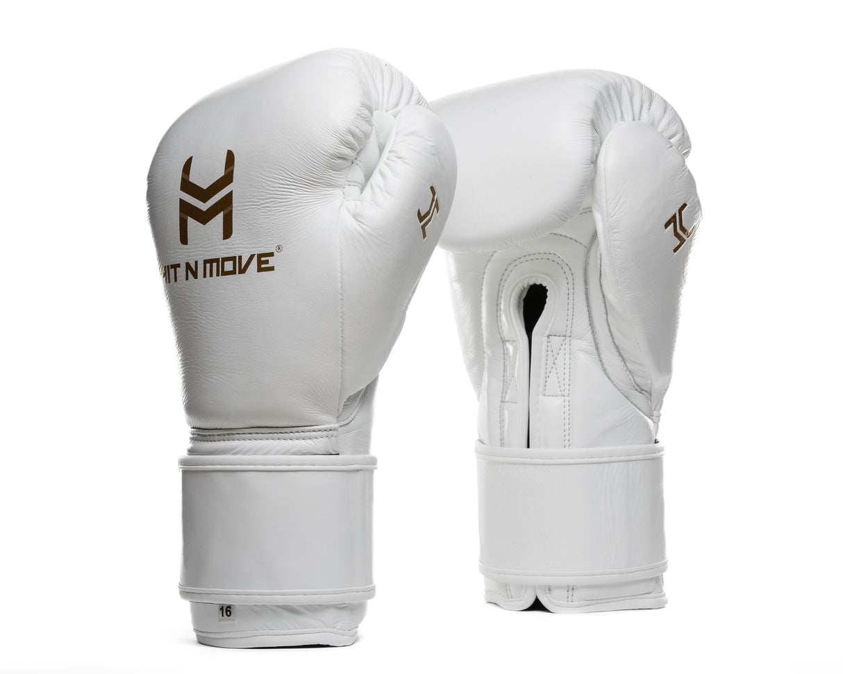 Hit N Move All Day Pro Grip Plus Agility rukavice za boks (na čičak) - Plain White