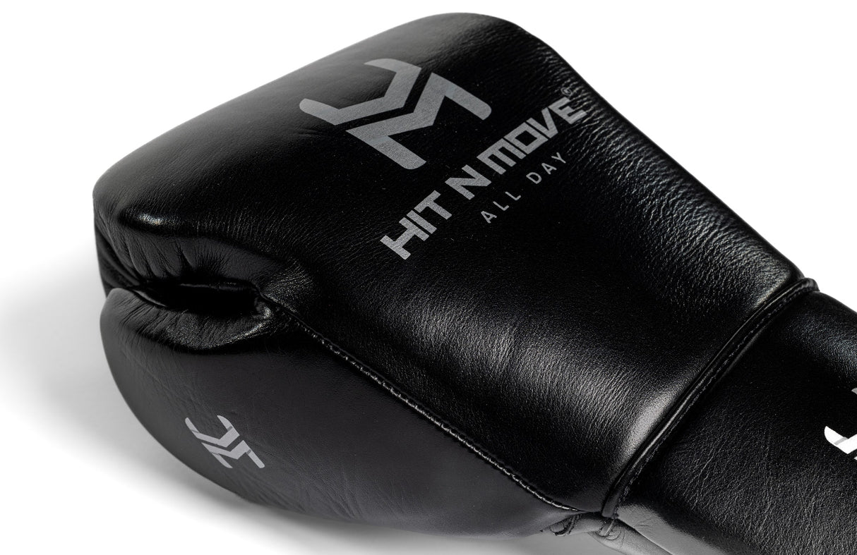 Hit N Move All Day Pro Grip Plus Agility rukavice za boks (na čičak) - Plain Black