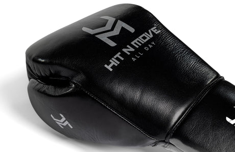 Hit N Move All Day Pro Grip Plus Agility rukavice za boks (na čičak) - Plain Black