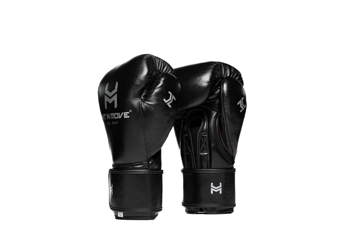 Hit N Move All Day Pro Grip Plus Agility rukavice za boks (na čičak) - Plain Black