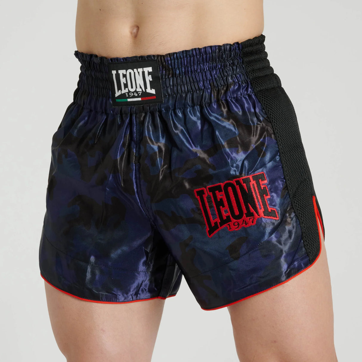 Leone 1947 Camo Fight AB880 Blue hlačke za tajski boks