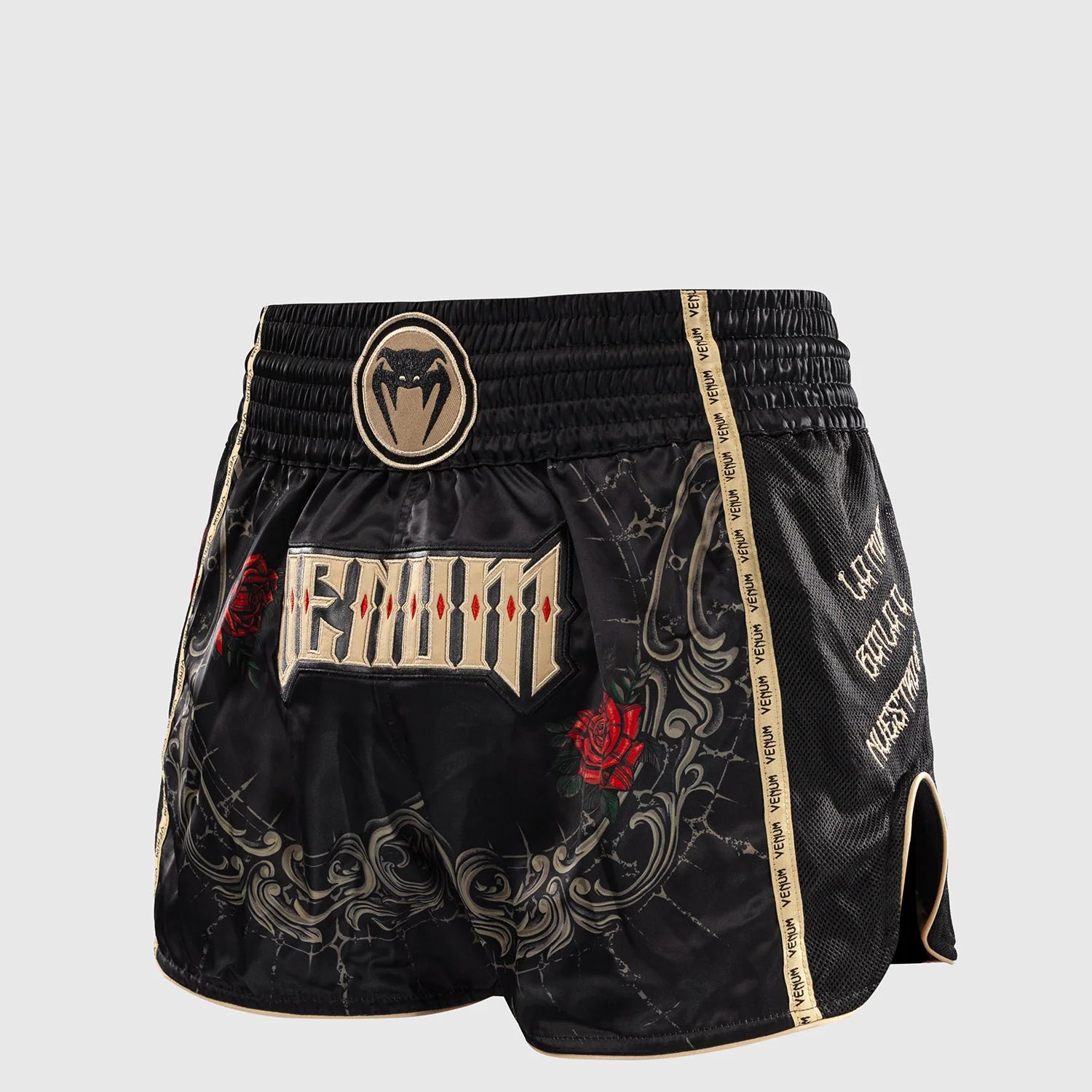 Venum Santa Muerte 5.0 Deep Black/Gold Hlačke Za Tajski Boks