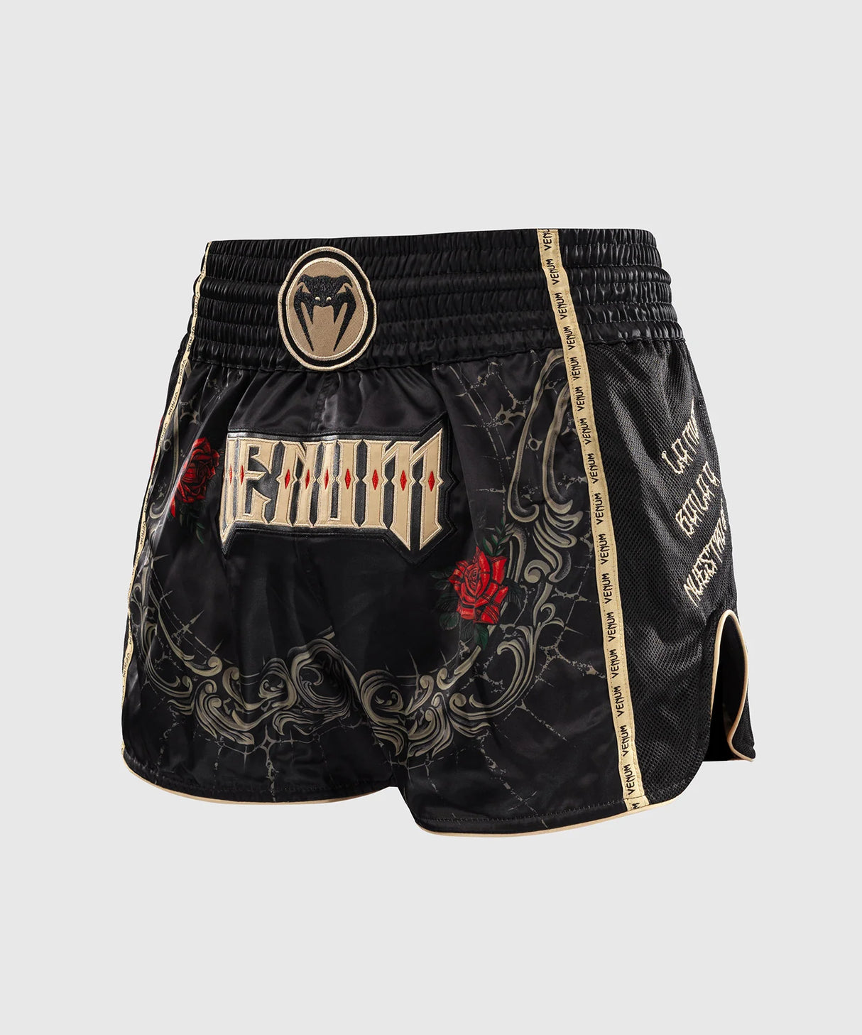 Venum Santa Muerte 5.0 Deep Black/Gold Hlačke Za Tajski Boks