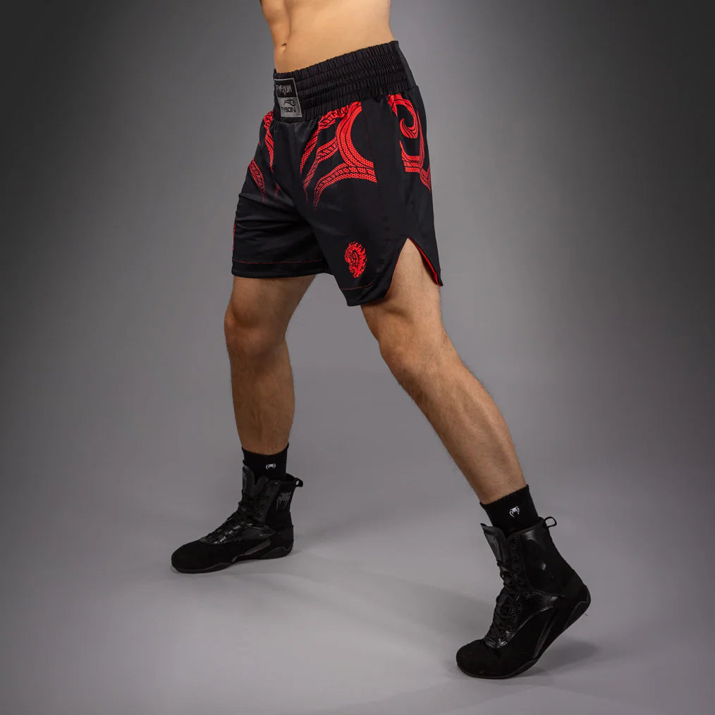Venum x Mike Tyson Tiger Deep Black/Intense Red Hlačke Za Boks