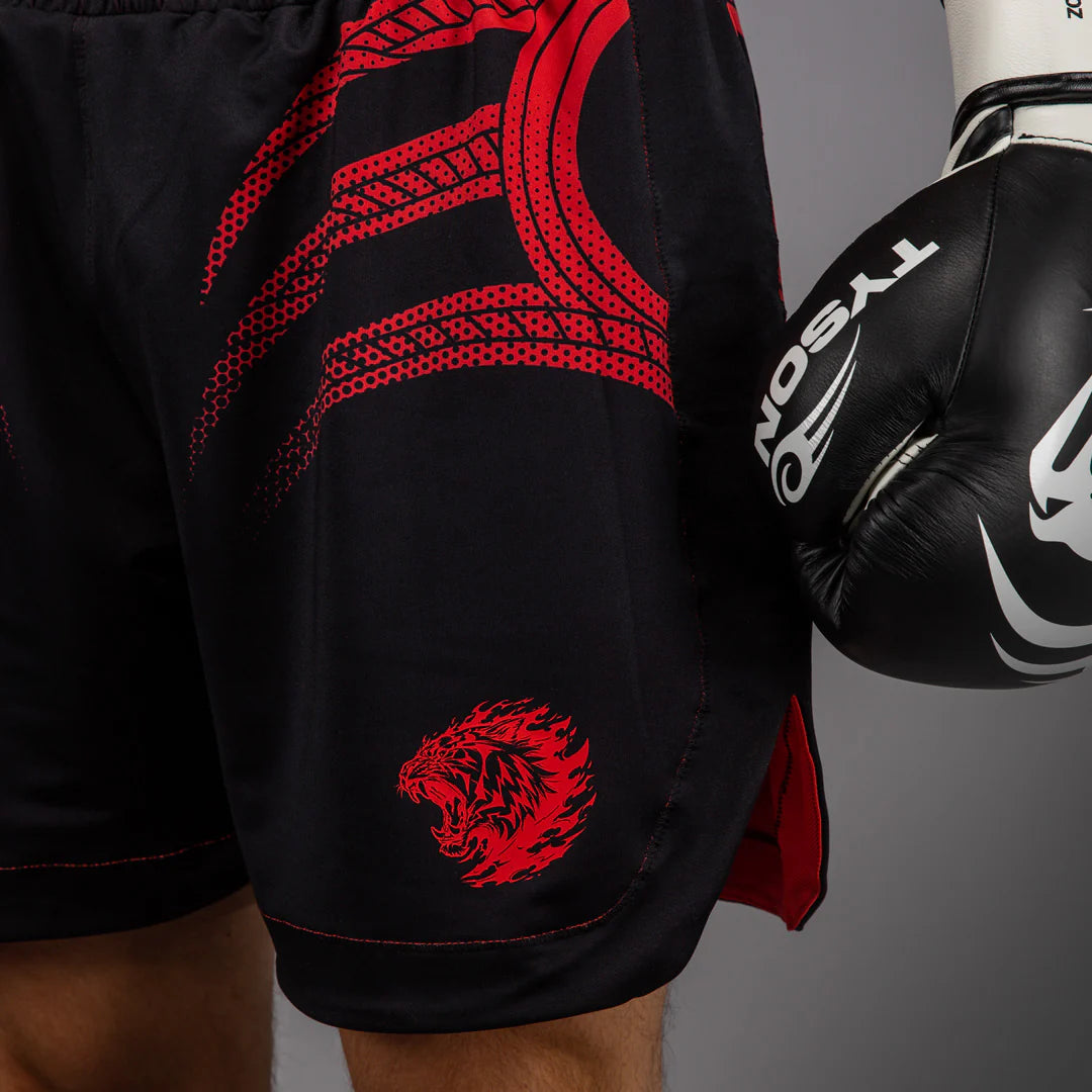 Venum x Mike Tyson Tiger Deep Black/Intense Red Hlačke Za Boks