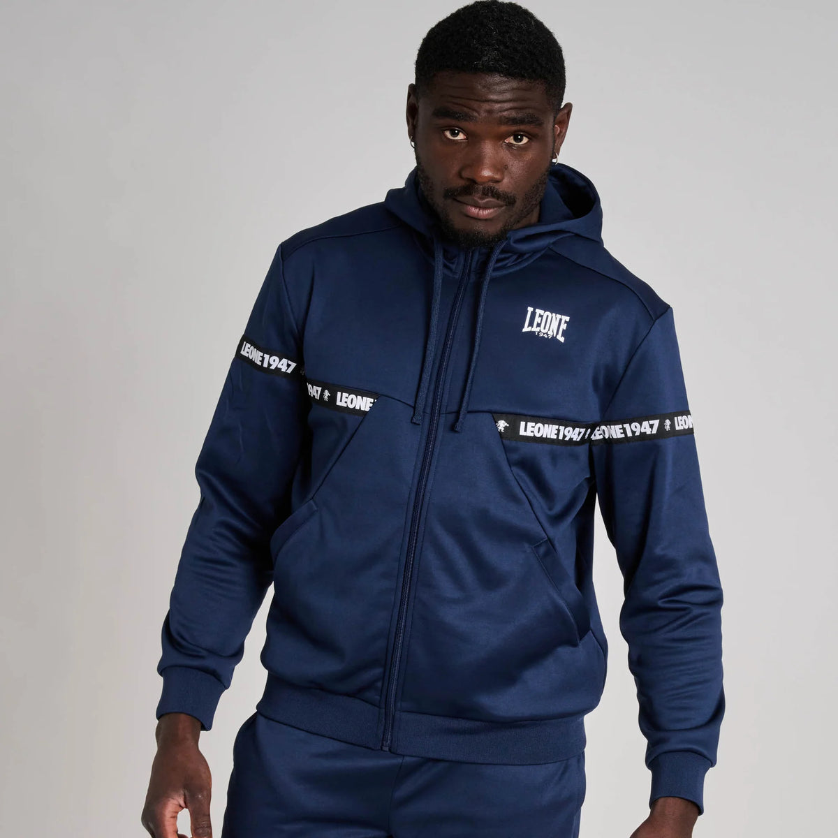Leone 1947 ABX220 Tape 47 Dark Blue Hooded Sweatshirt