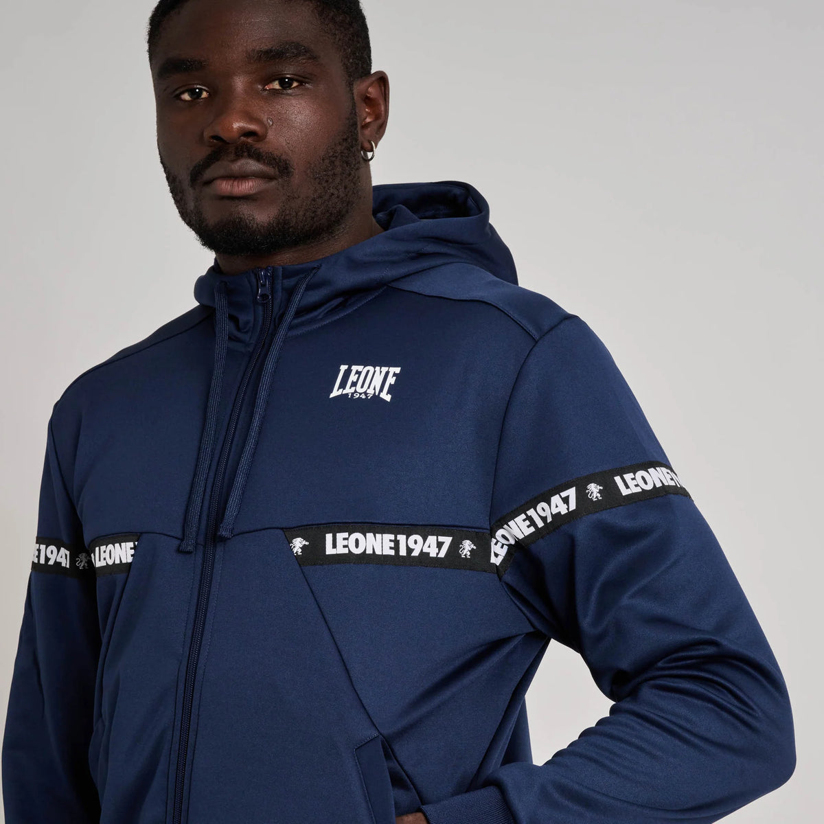 Leone 1947 ABX220 Tape 47 Dark Blue Hooded Sweatshirt