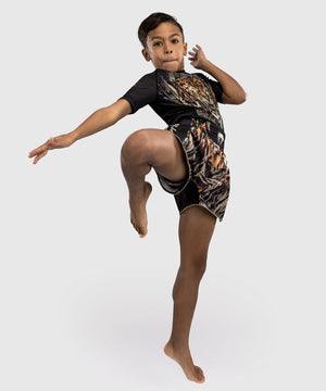 Otroške Venum Tiger Black/Neon Orange Hlačke Za Tajski Boks